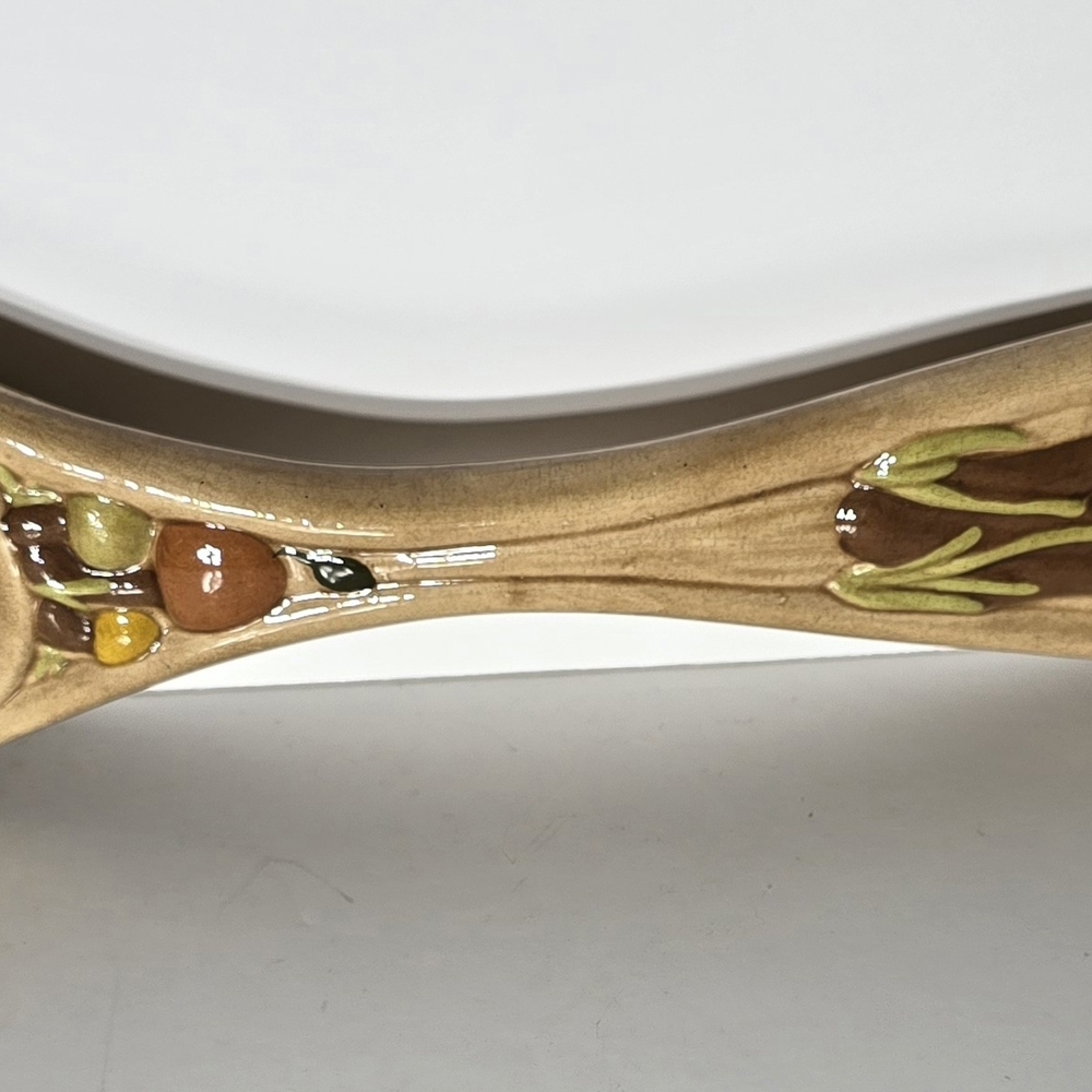Sears Tan and Brown Ceramic Spoon Rest